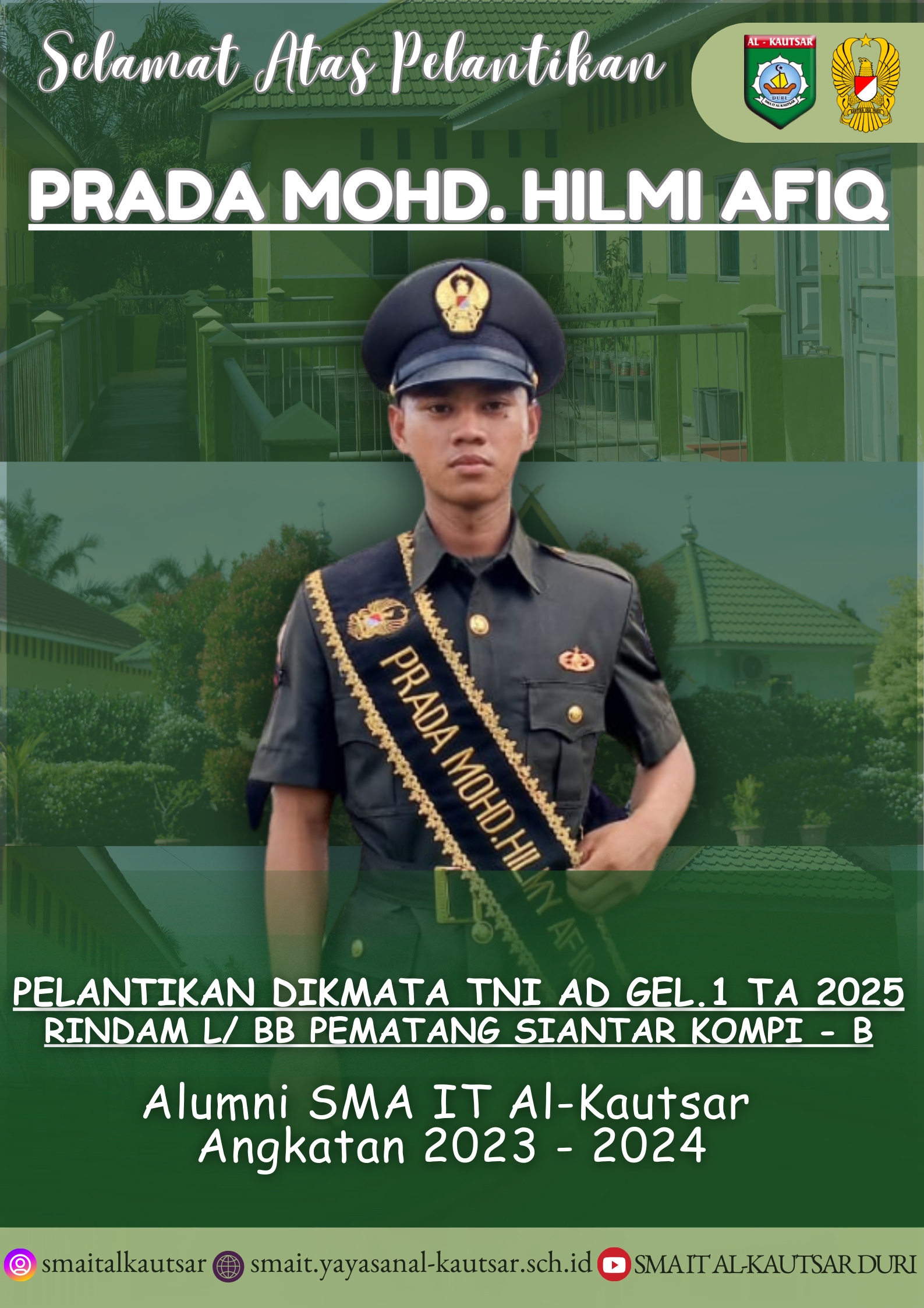 PRADA MOH. HILMI AFIQ RESMI MENJADI PRAJURIT TNI AD PRADA MOH. HILMI AFIQ RESMI MENJADI PRAJURIT TNI AD